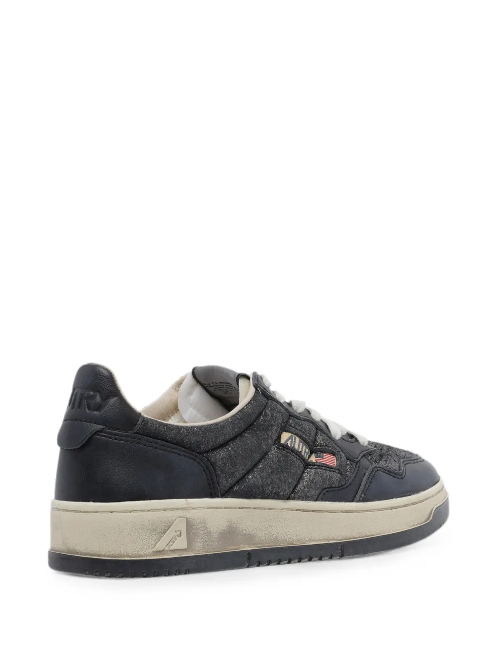 Autry Sup Vint distressed-effect panelled sneakers Grijs