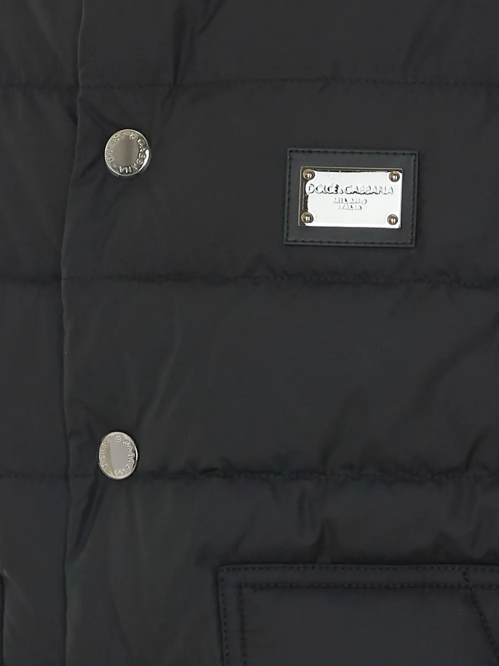 Dolce & Gabbana logo-patch padded gilet Zwart