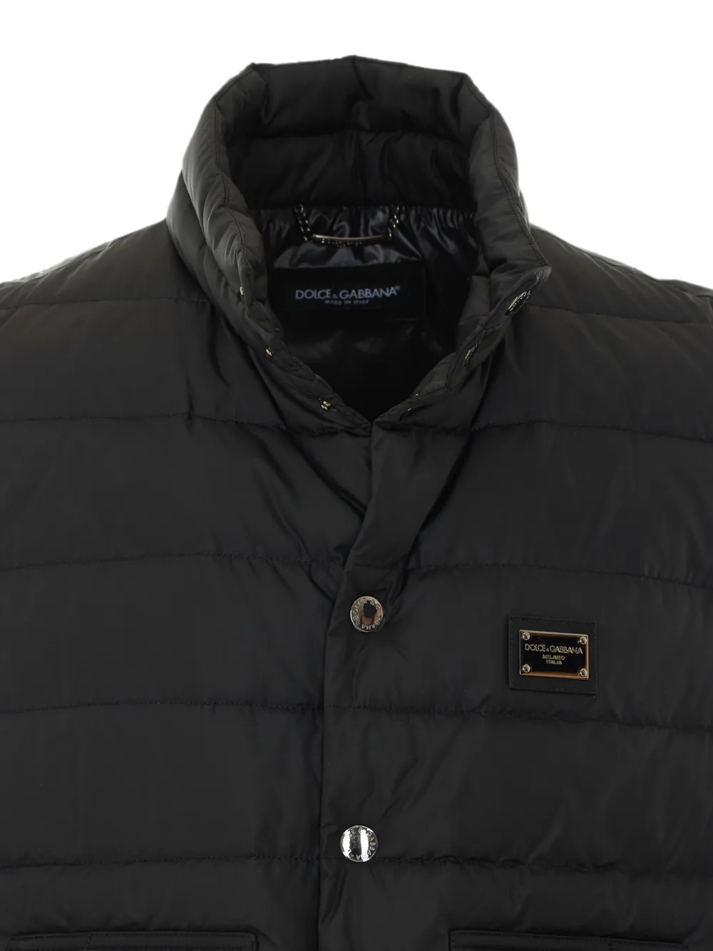 Dolce & Gabbana logo-patch padded gilet Zwart