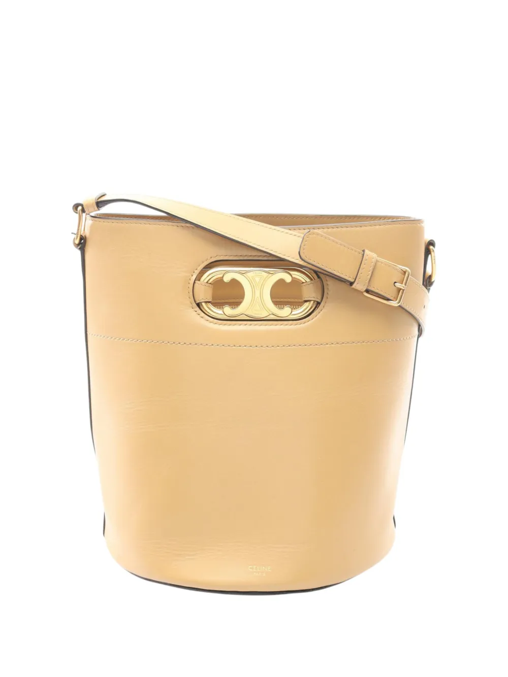 Celine Pre-Owned 2020 Leather Maillon Triomphe bucket bag - Neutrals