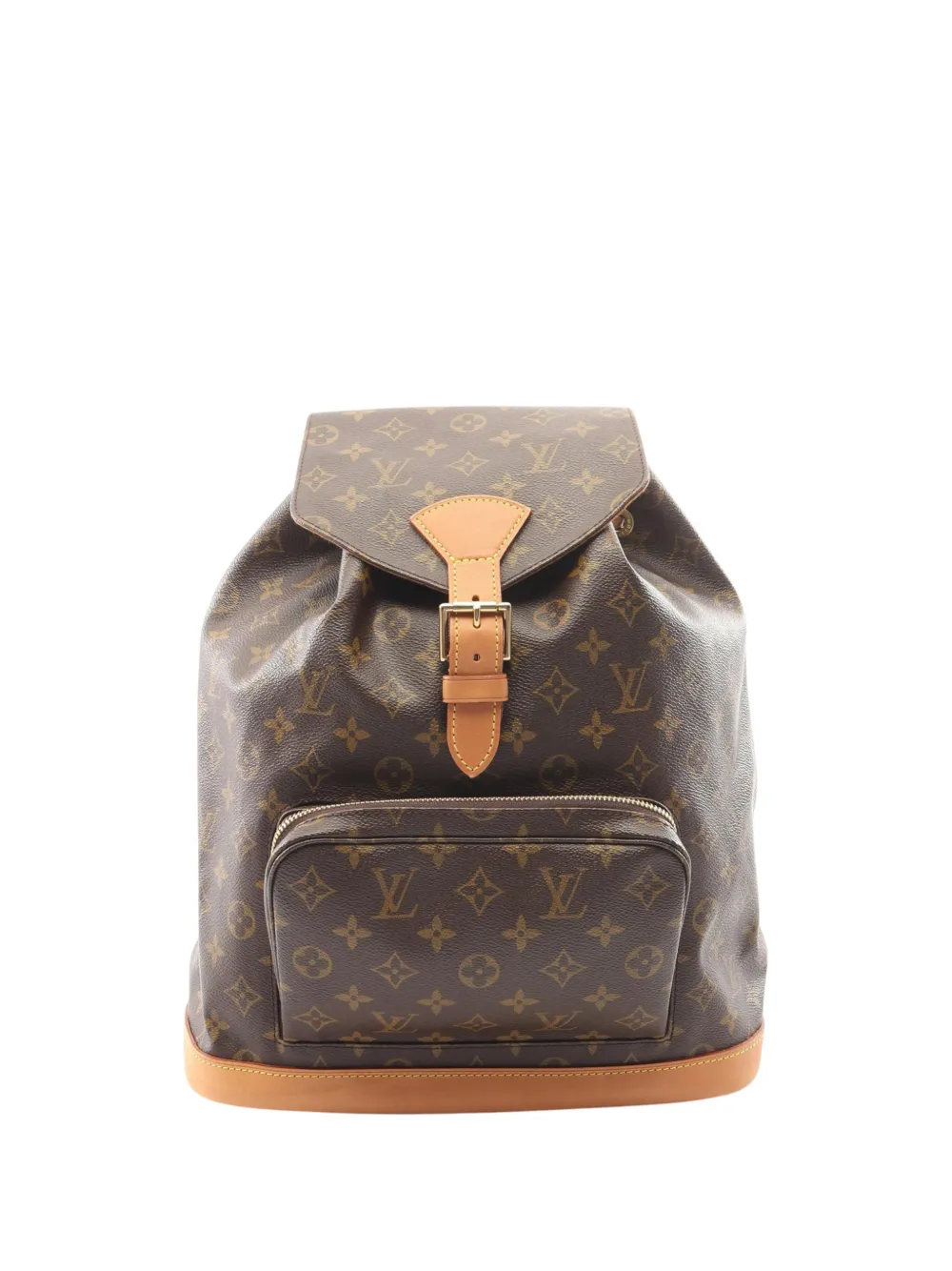 Pre-owned Louis Vuitton 2000 Monogram Montsouris Gm Backpack In Brown