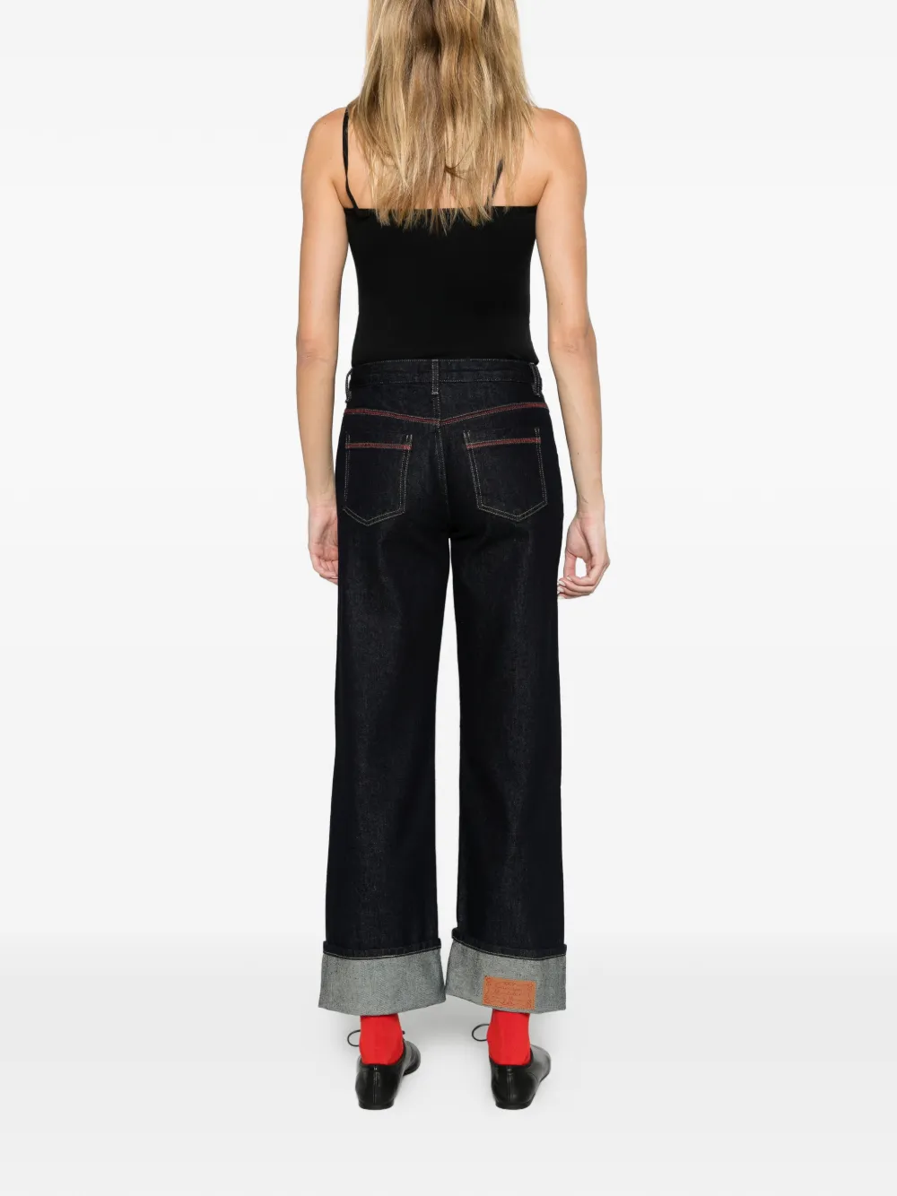 DAMSON MADDER straight-leg Montana turn-up jeans indigo selvedge Blauw