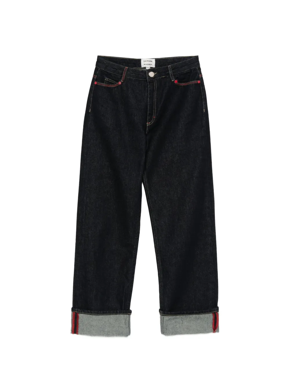 DAMSON MADDER straight-leg Montana turn-up jeans - indigo selvedge - Blu
