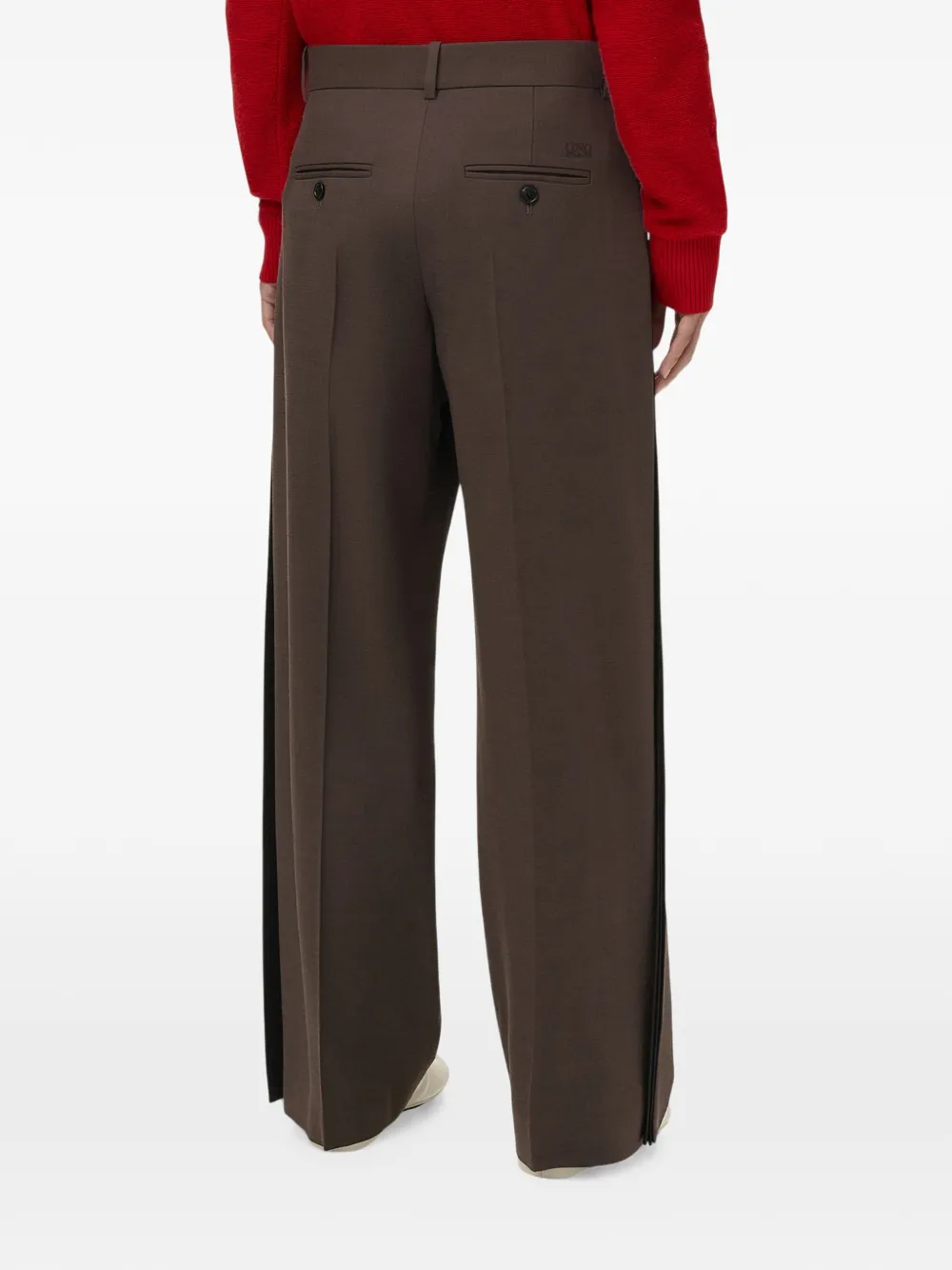LOEWE Broek van viscose- en wolblend Bruin