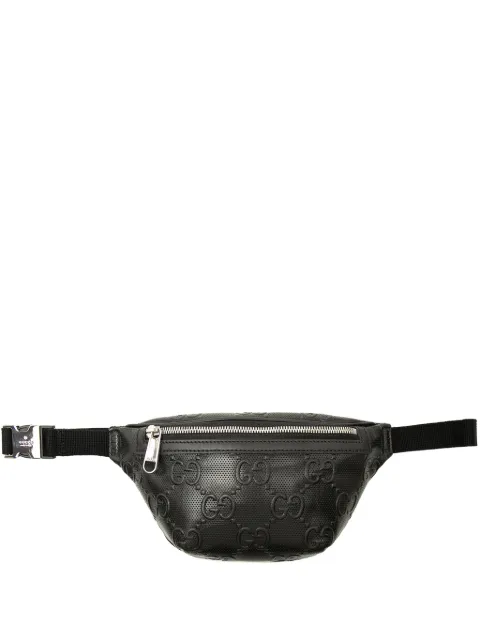 Gucci Pre-Owned riñonera de piel con perforaciones y logo GG en relieve 2016-2026