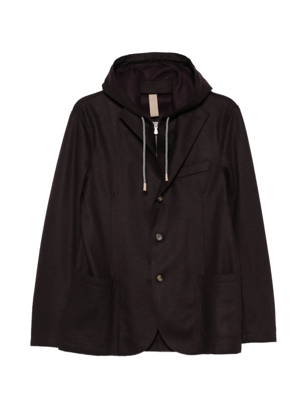 Eleventy hooded layered jacket - Marrone