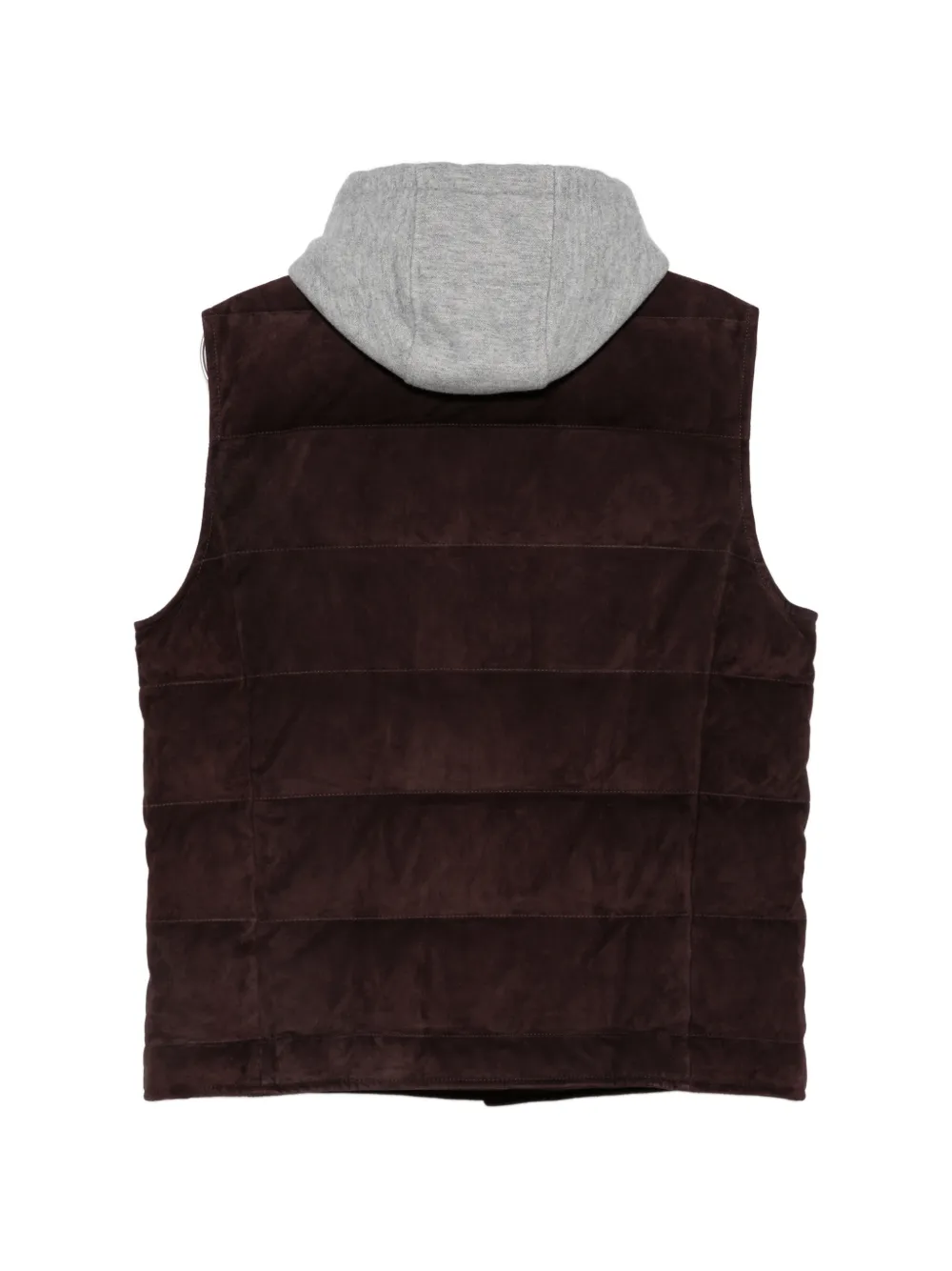 Eleventy Bodywarmer met capuchon Bruin