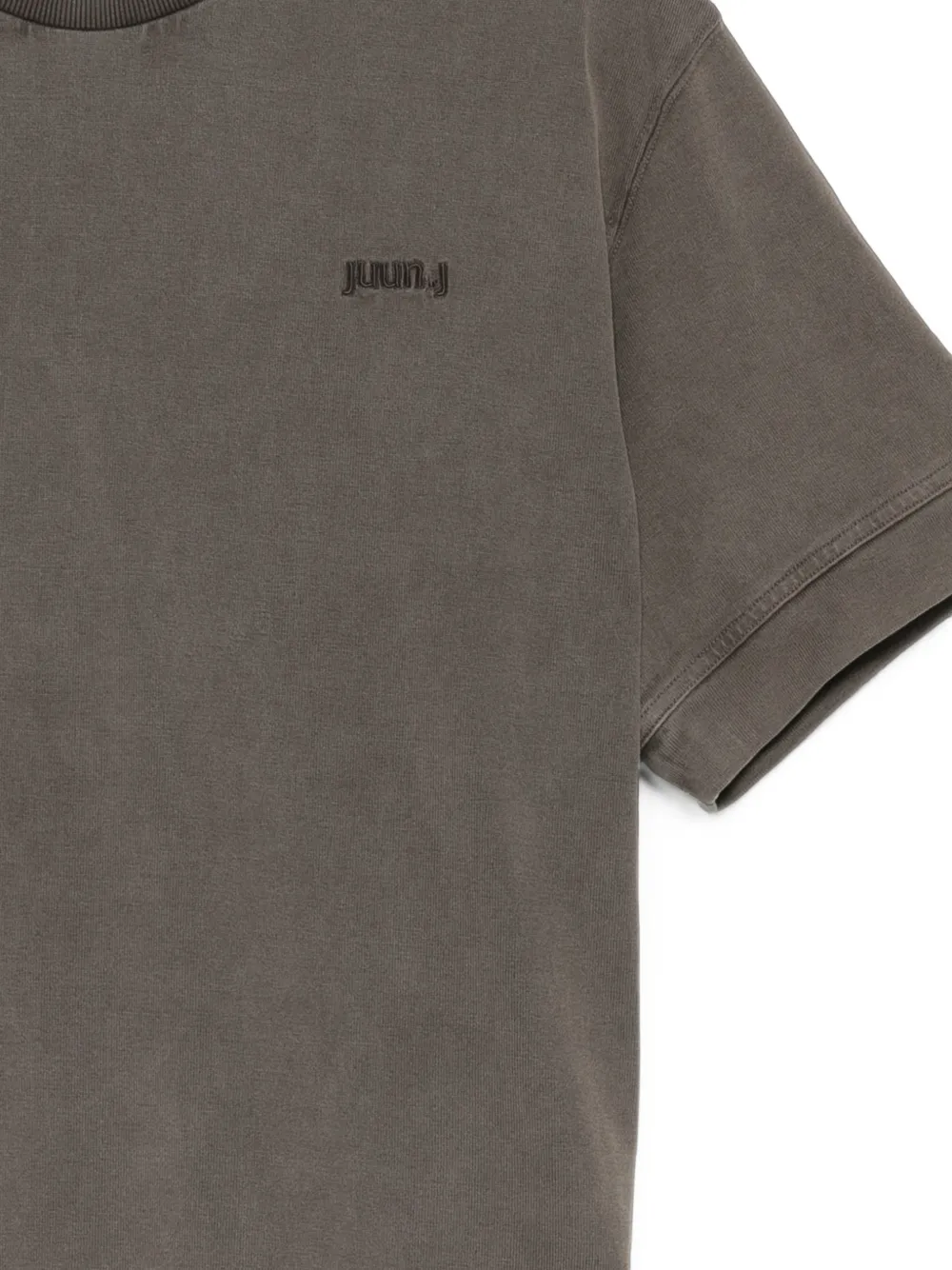 Juun.J Katoenen T-shirt met geborduurd logo Bruin