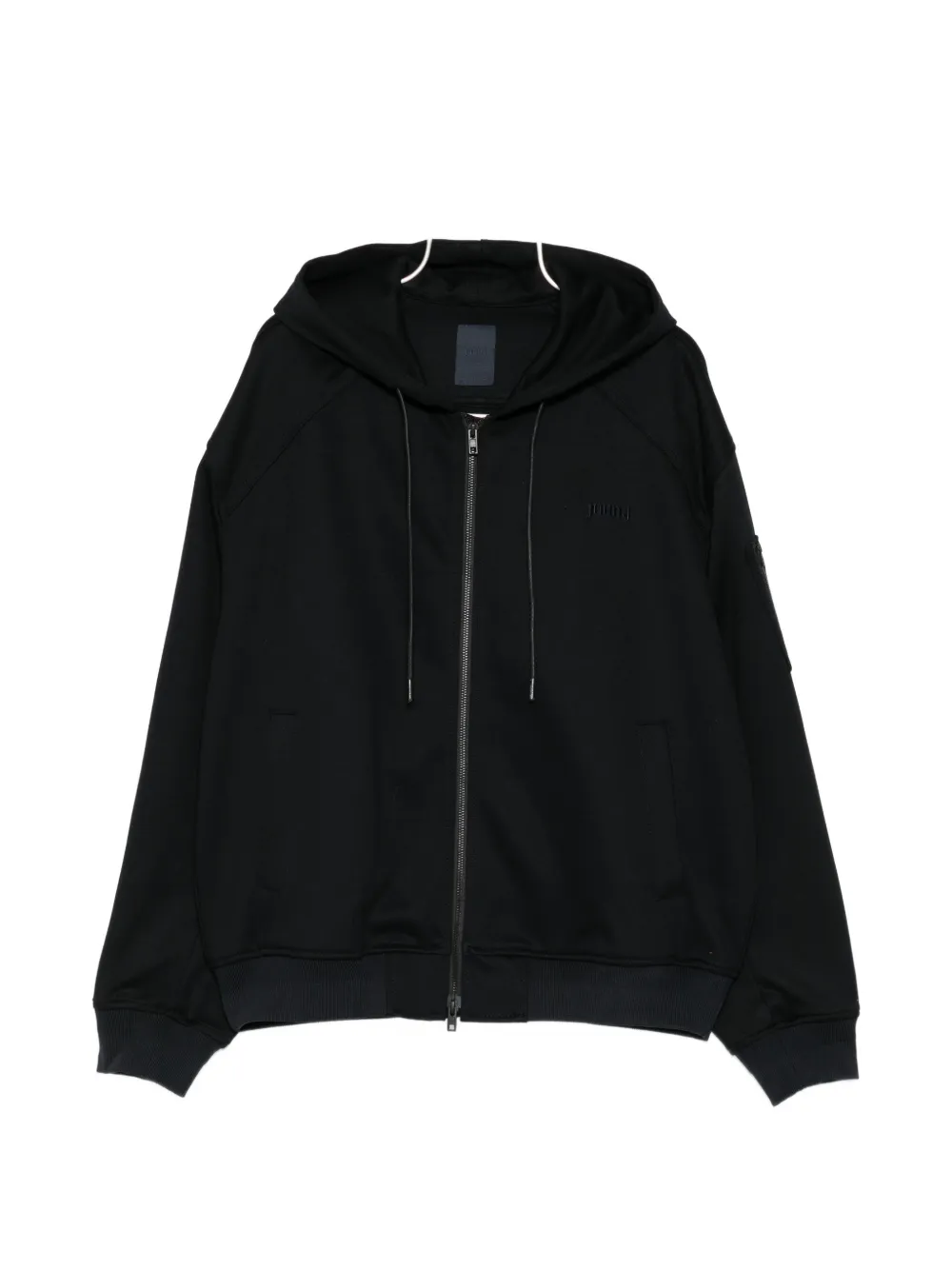 Juun.J zip-up raglan-sleeve hoodie - Blau