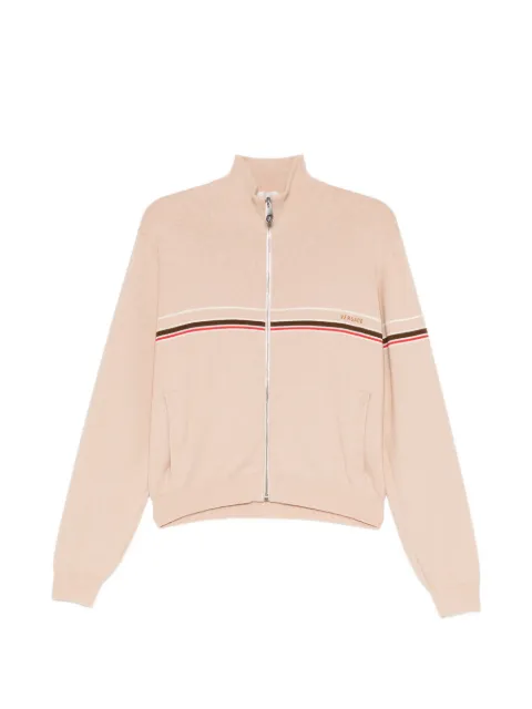 Versace logo-print striped cardigan
