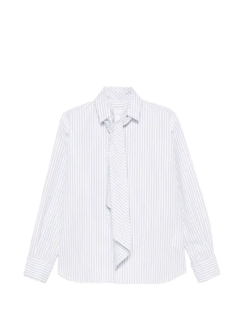 sacai camisa con motivo de rayas y moño en el cuello