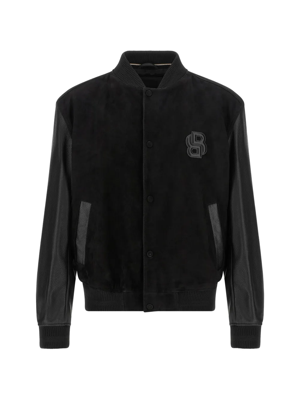 BOSS monogram-patch bomber jacket - Nero