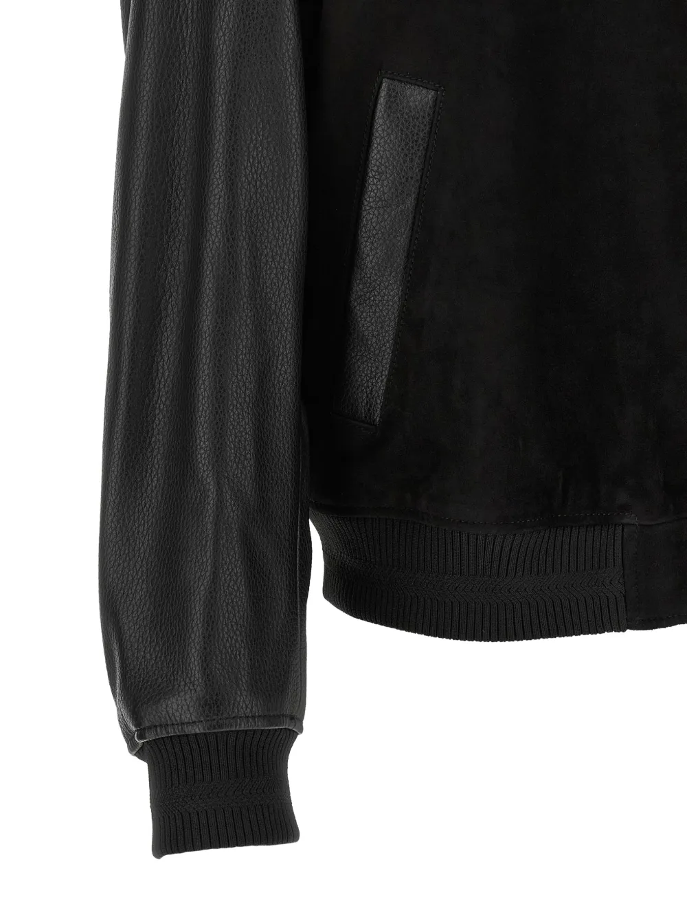 Hugo Boss Textured Microfiber Bomber Jacket In Black