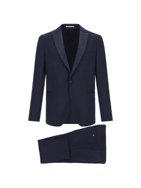 Pal Zileri satin-trim peak-lapel suit