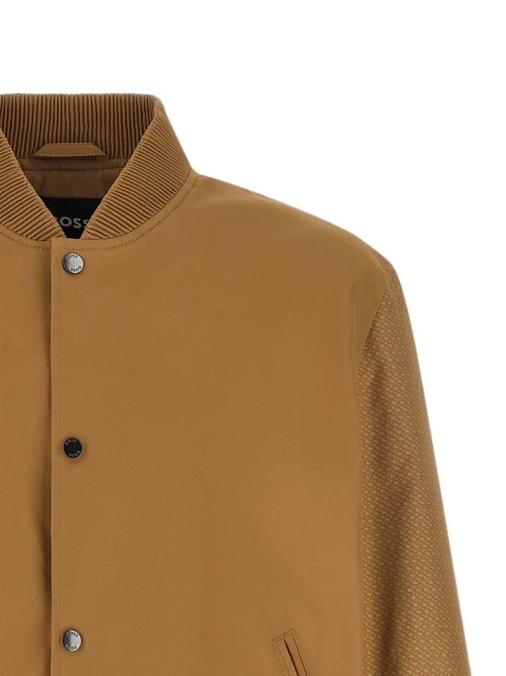 BOSS Waterafstotend jack met mouwen met monogram-patroon Beige