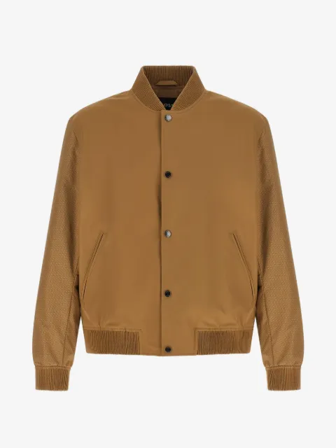 BOSS water-repellent jacket with monogram-pattern sleeves