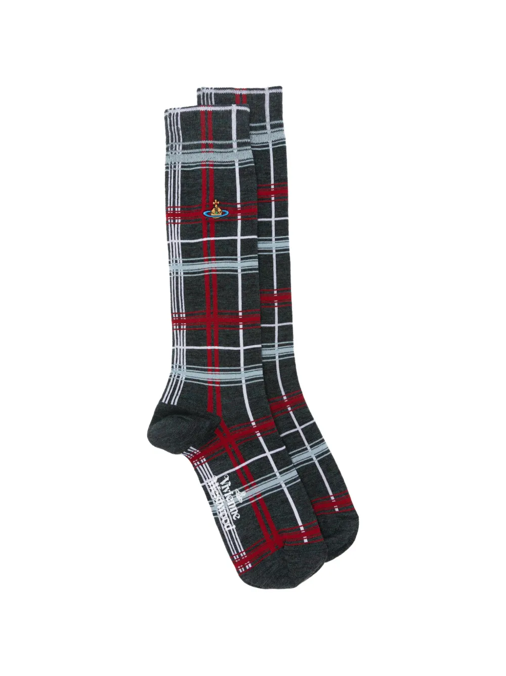 Vivienne Westwood Orb tartan socks - Grau