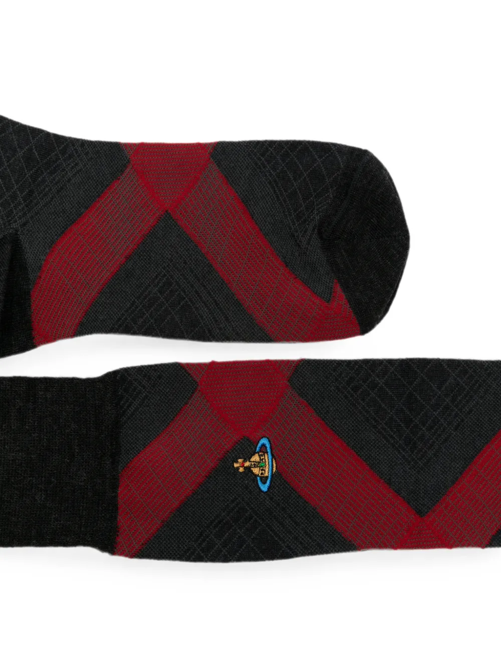 Vivienne Westwood Quadrophenia Orb-embroidered high socks Zwart