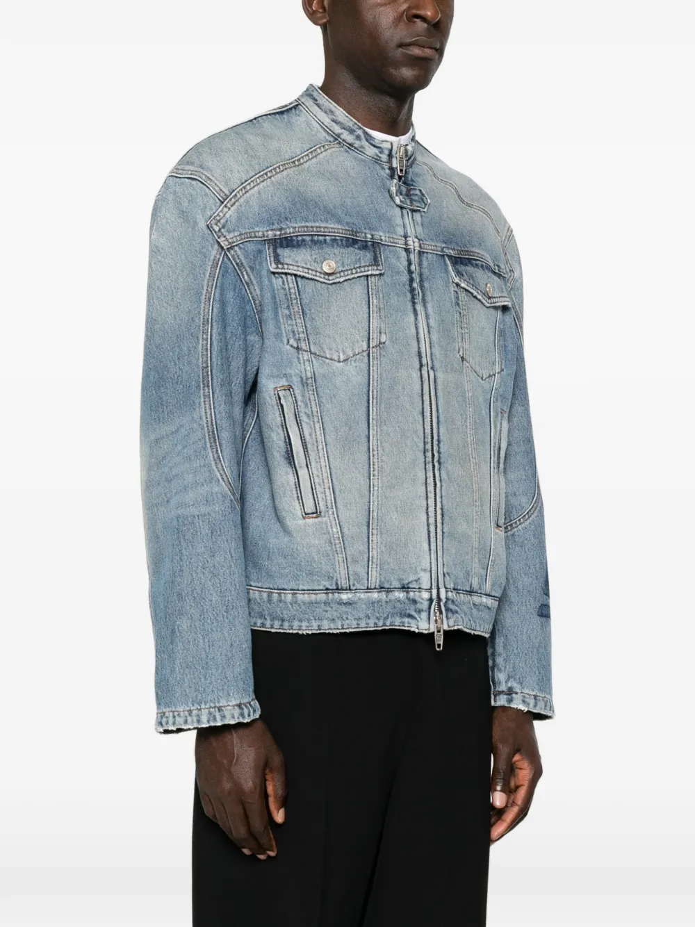 Balenciaga Denim jack Blauw