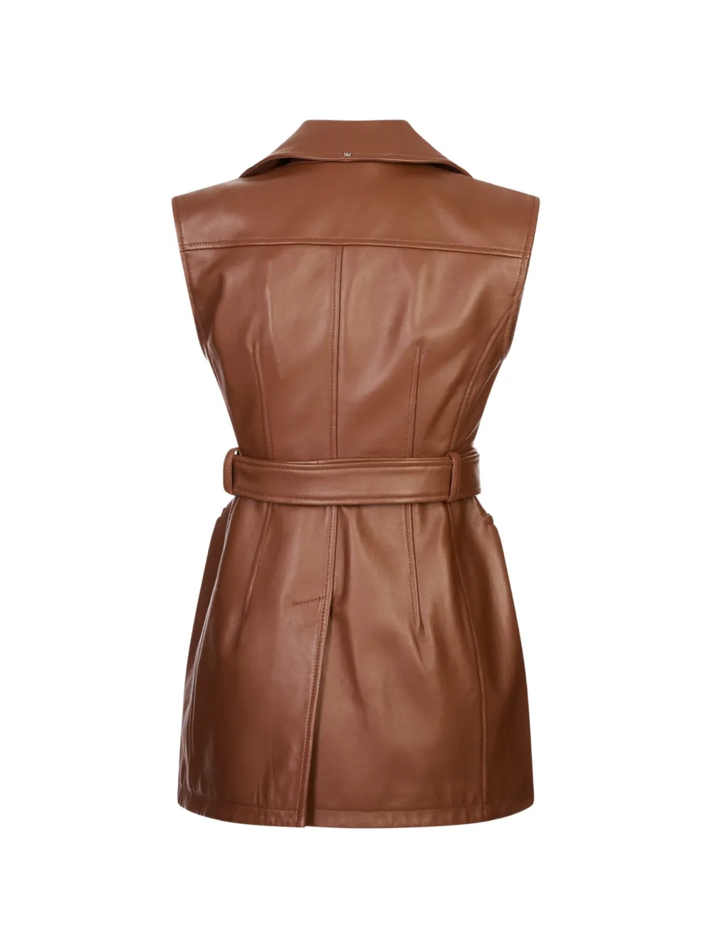 Sportmax Favella mouwloos jack met ceintuur Bruin