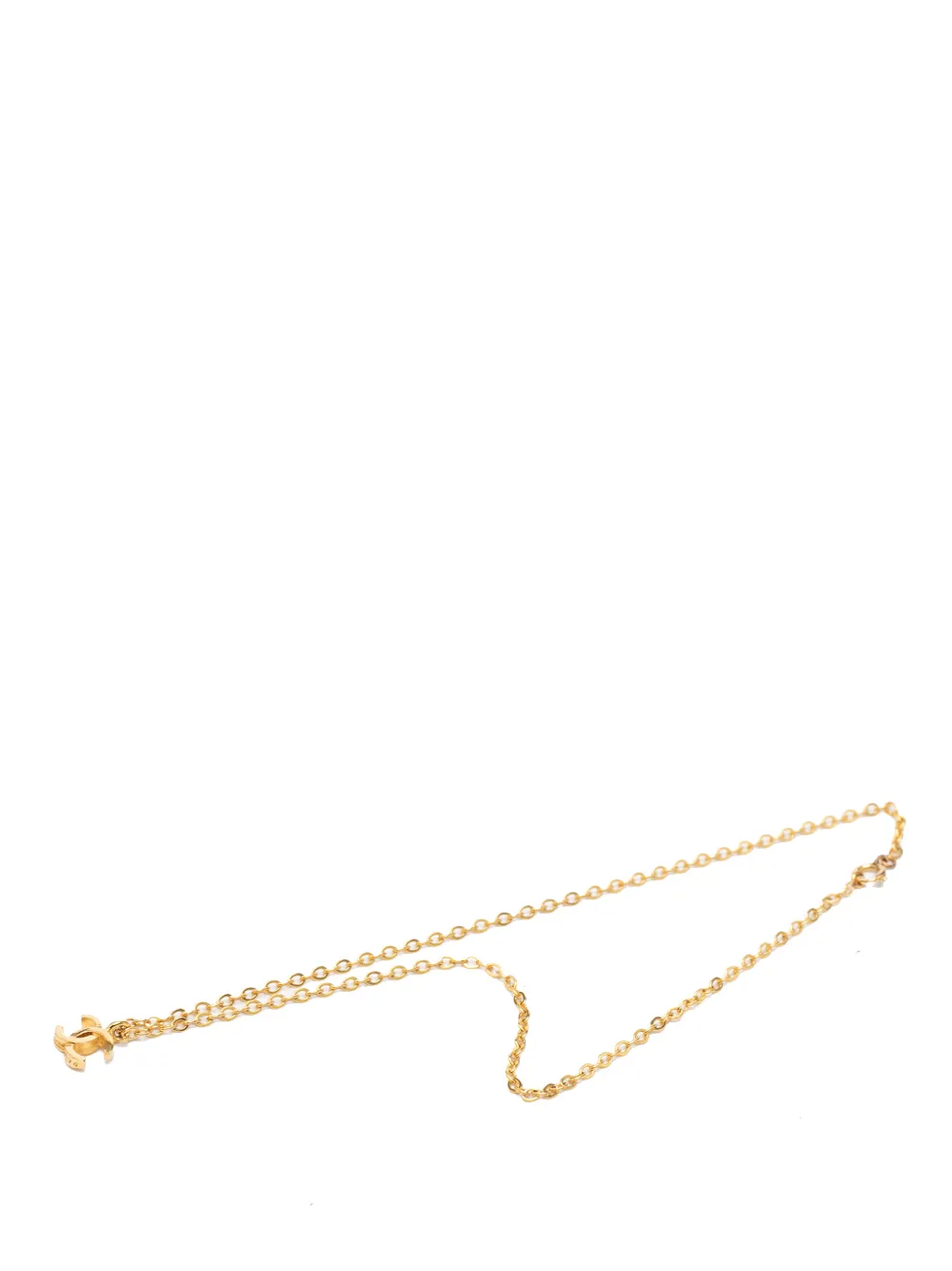 CHANEL Pre-Owned 1950-1970 CC Gold Plated Pendant Necklace costume necklace
