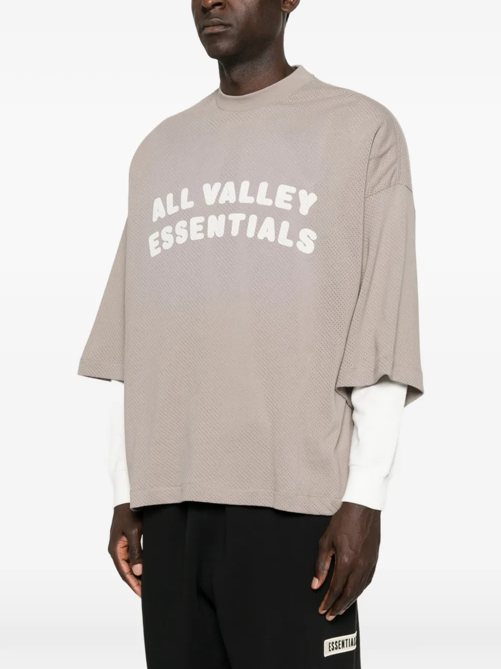 FEAR OF GOD ESSENTIALS Sport Mesh Merch graphic-print T-shirt Beige
