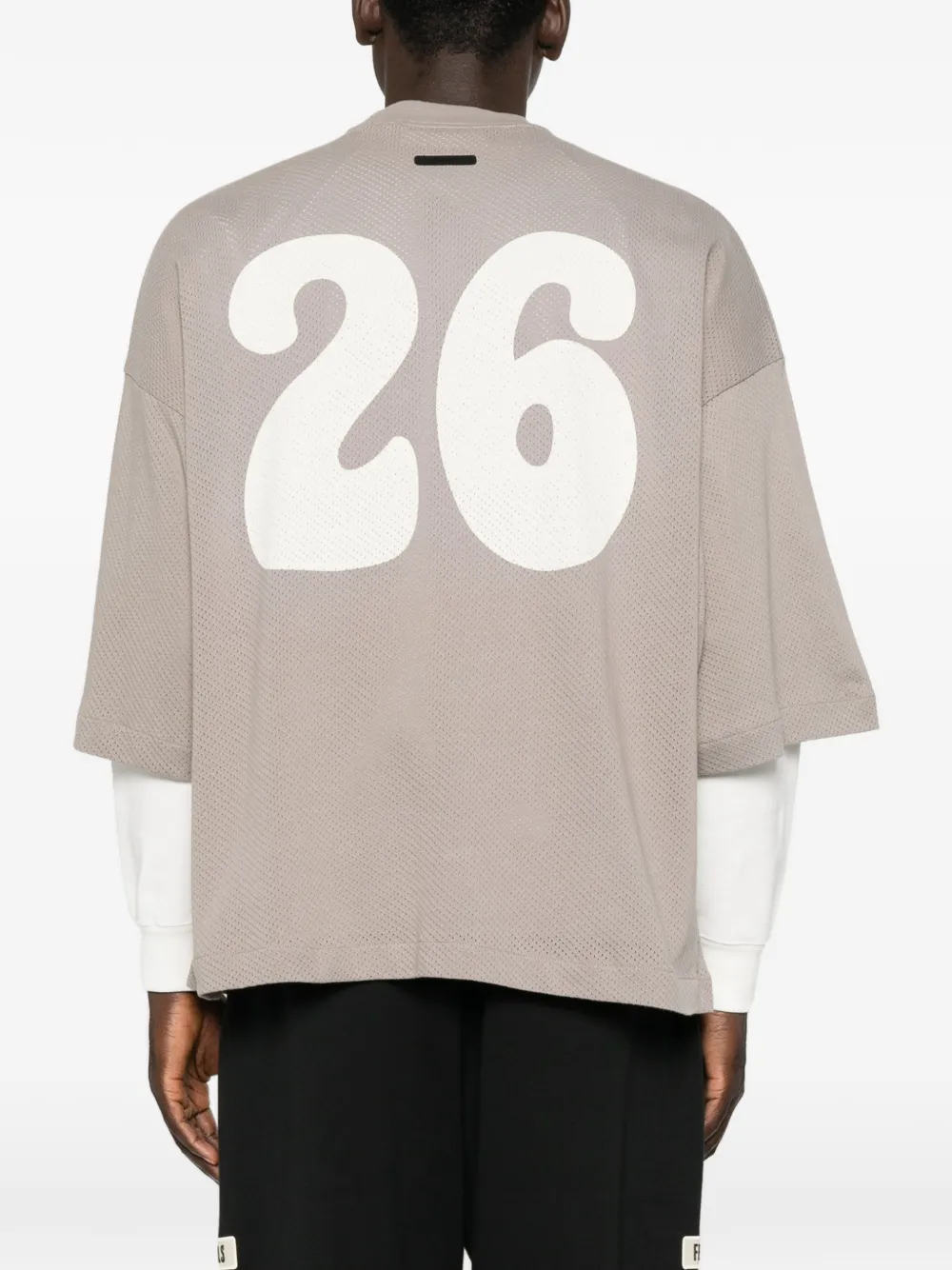 FEAR OF GOD ESSENTIALS Sport Mesh Merch graphic-print T-shirt Beige