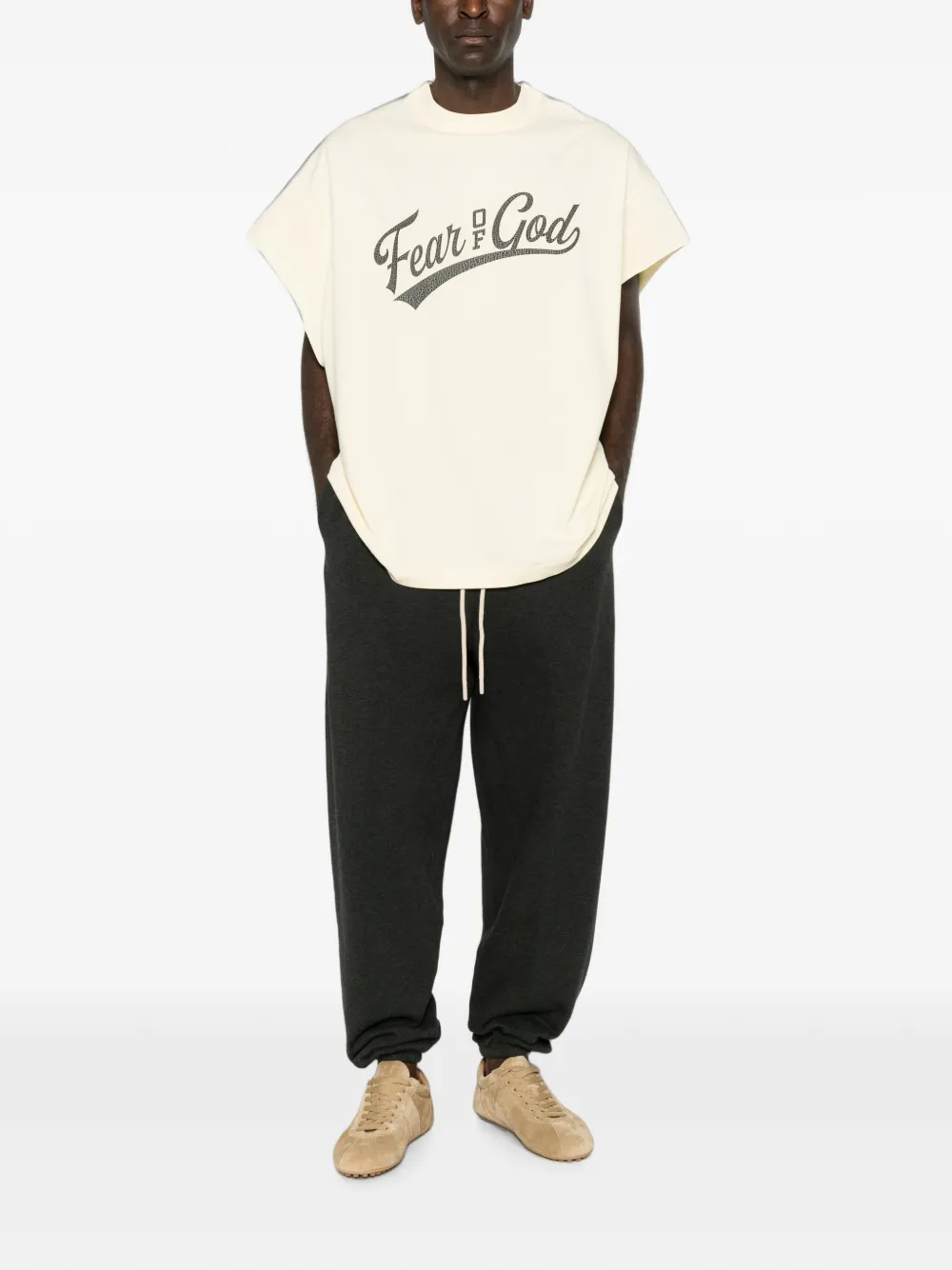 FEAR OF GOD ESSENTIALS Classic fleece trainingsbroek met trekkoordtaille Grijs