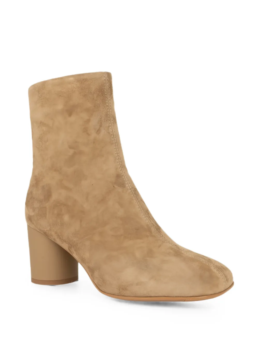 LINDA BAUMANN suede block-heel ankle boots Beige