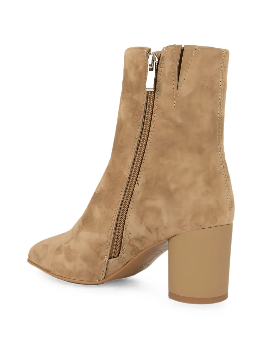 LINDA BAUMANN suede block-heel ankle boots Beige