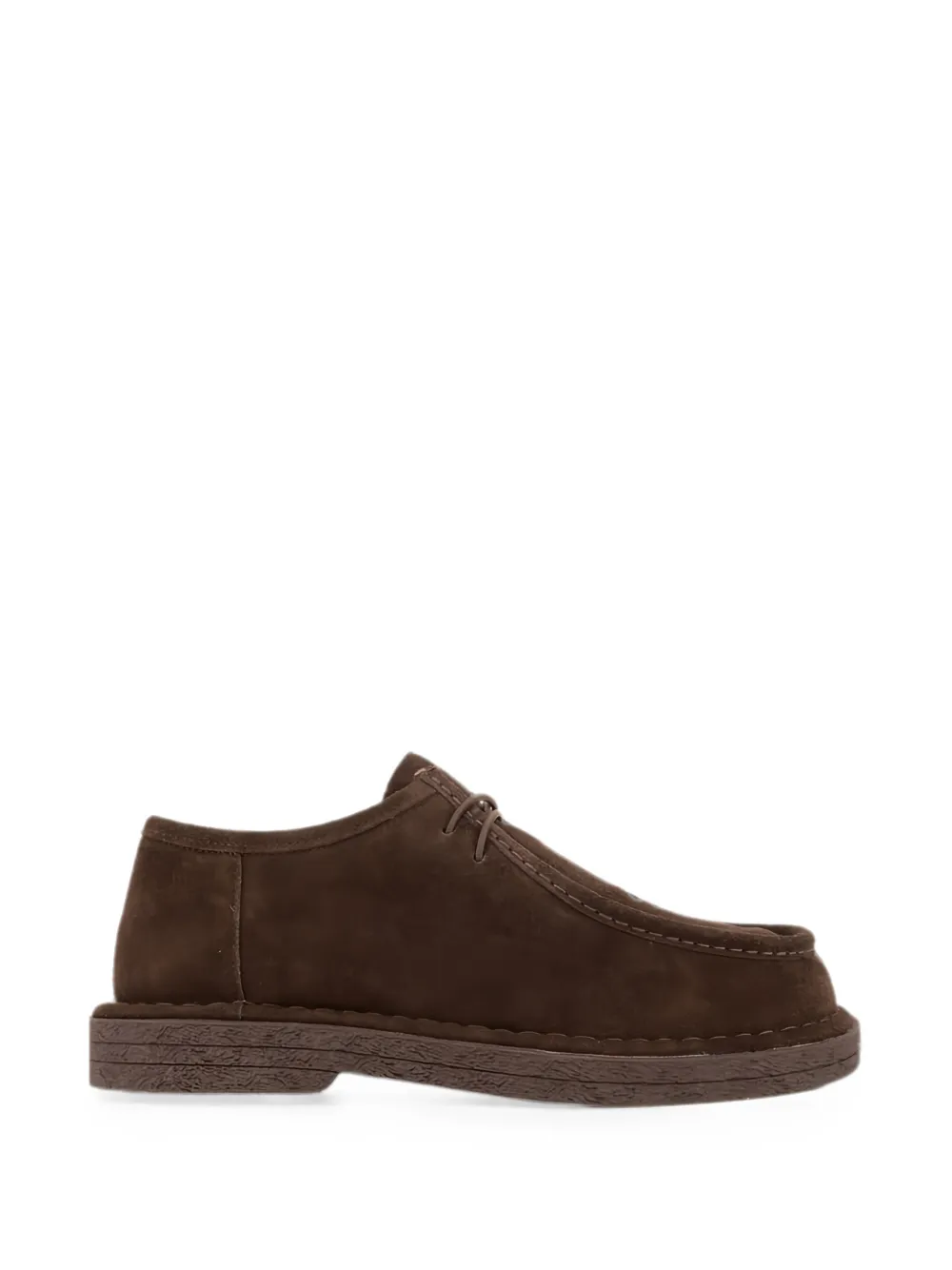 Linda Baumann Suede Lace-up Derby Shoes In Brown