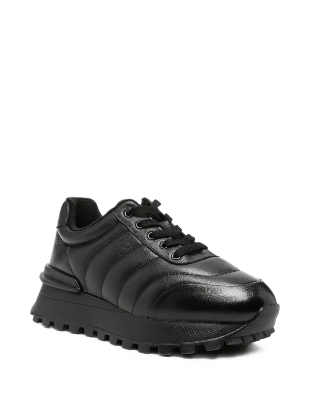 LINDA BAUMANN quilted leather sneakers Zwart