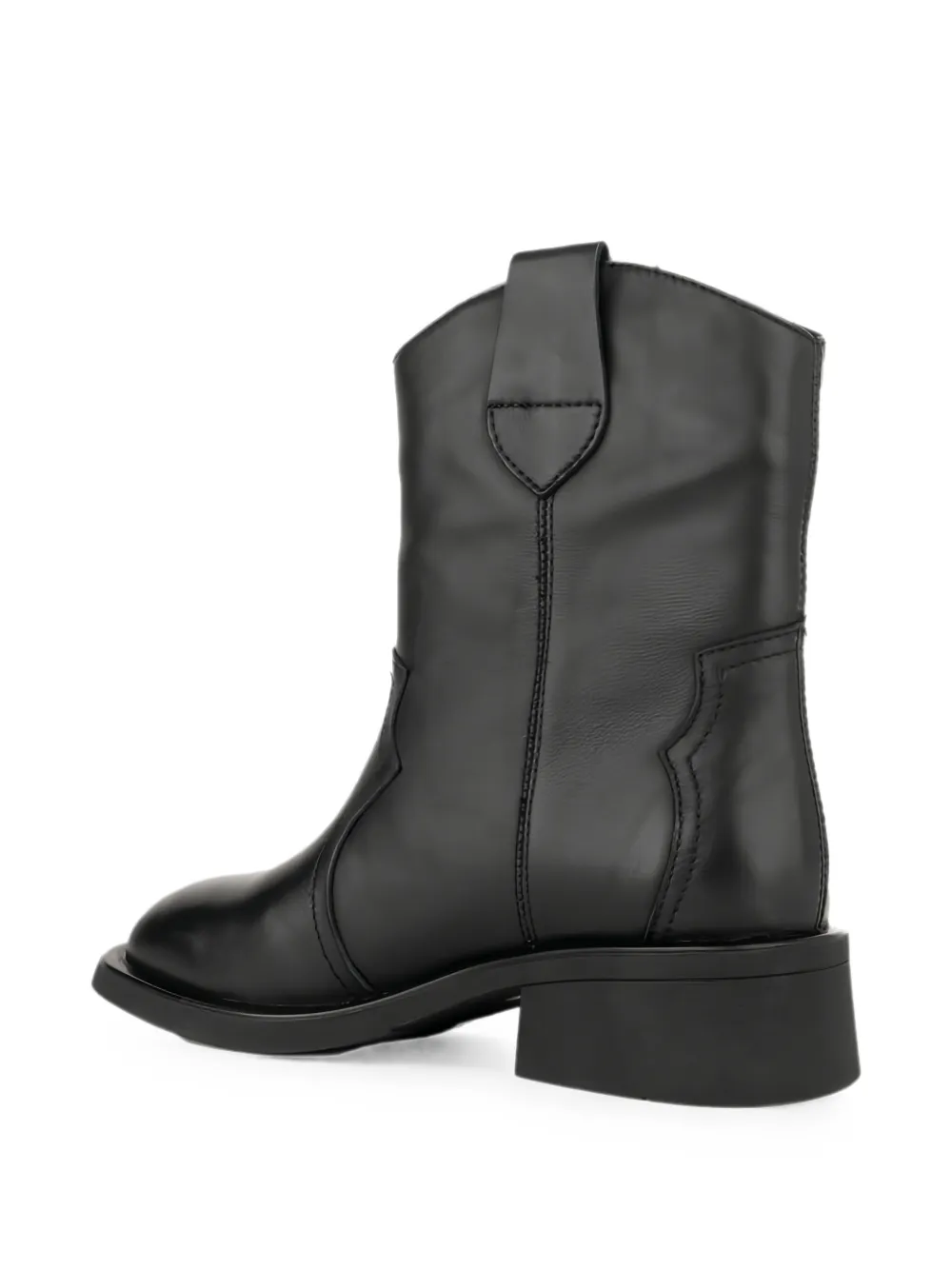 LINDA BAUMANN leather boots Zwart