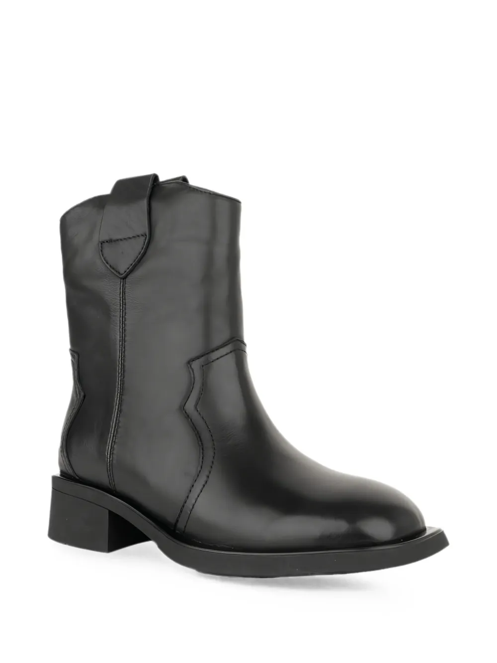 LINDA BAUMANN leather boots Zwart
