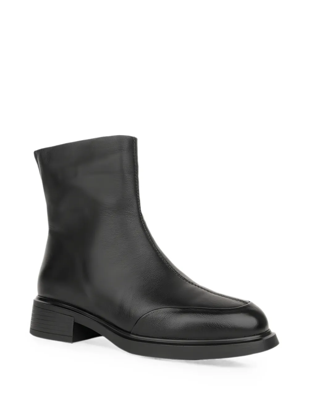 LINDA BAUMANN side-zip leather ankle boots Zwart