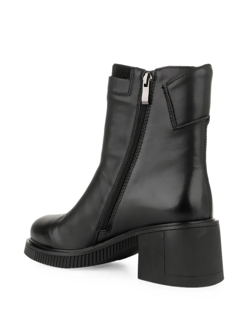 LINDA BAUMANN leather side-zip ankle boots Zwart