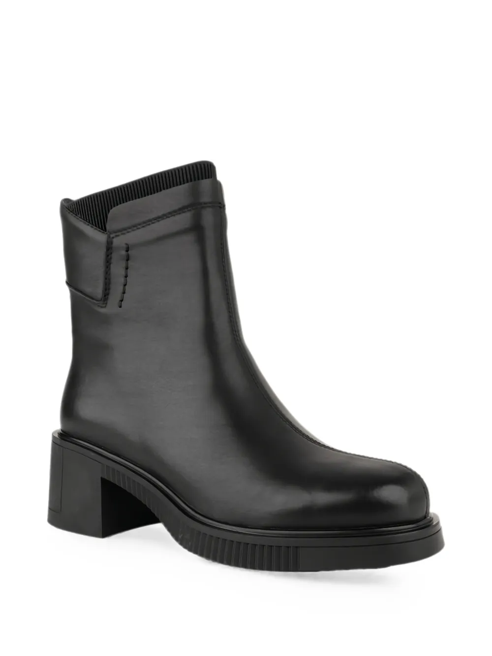 LINDA BAUMANN leather side-zip ankle boots Zwart