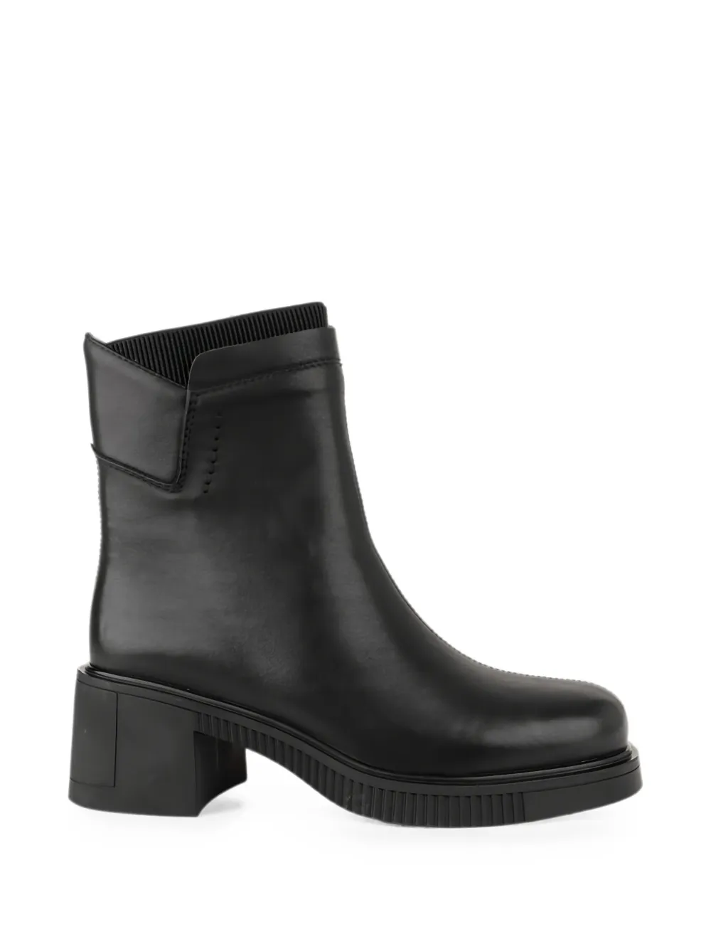 LINDA BAUMANN leather side-zip ankle boots Zwart
