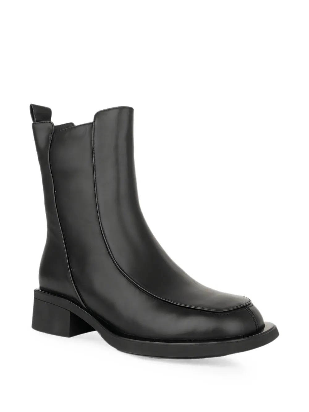 LINDA BAUMANN zip-fastening leather ankle boots Zwart