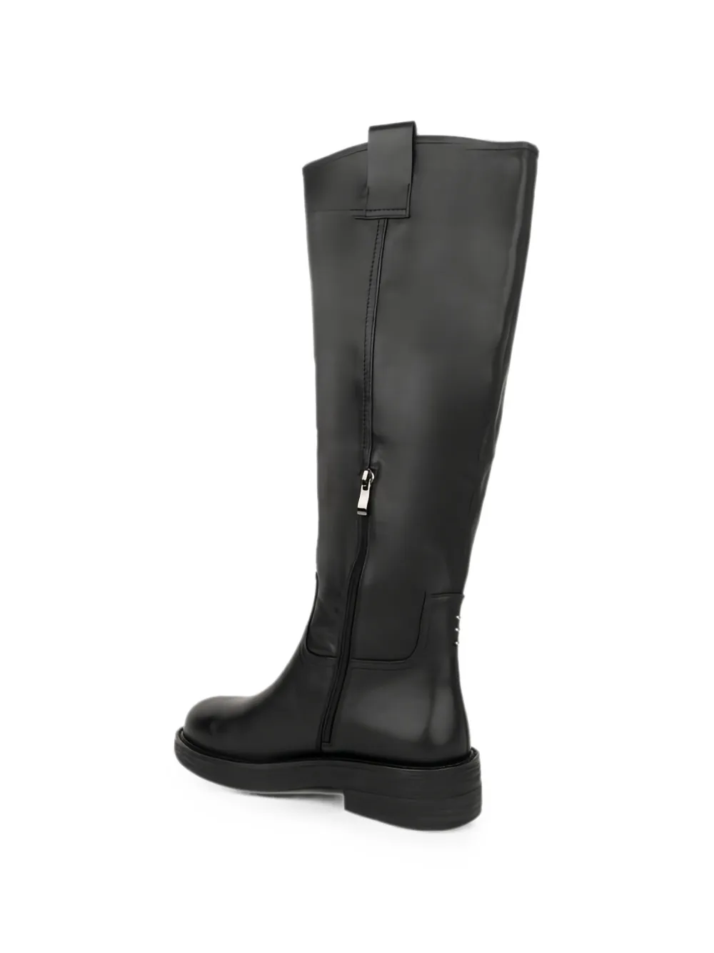 LINDA BAUMANN leather knee-high boots Zwart