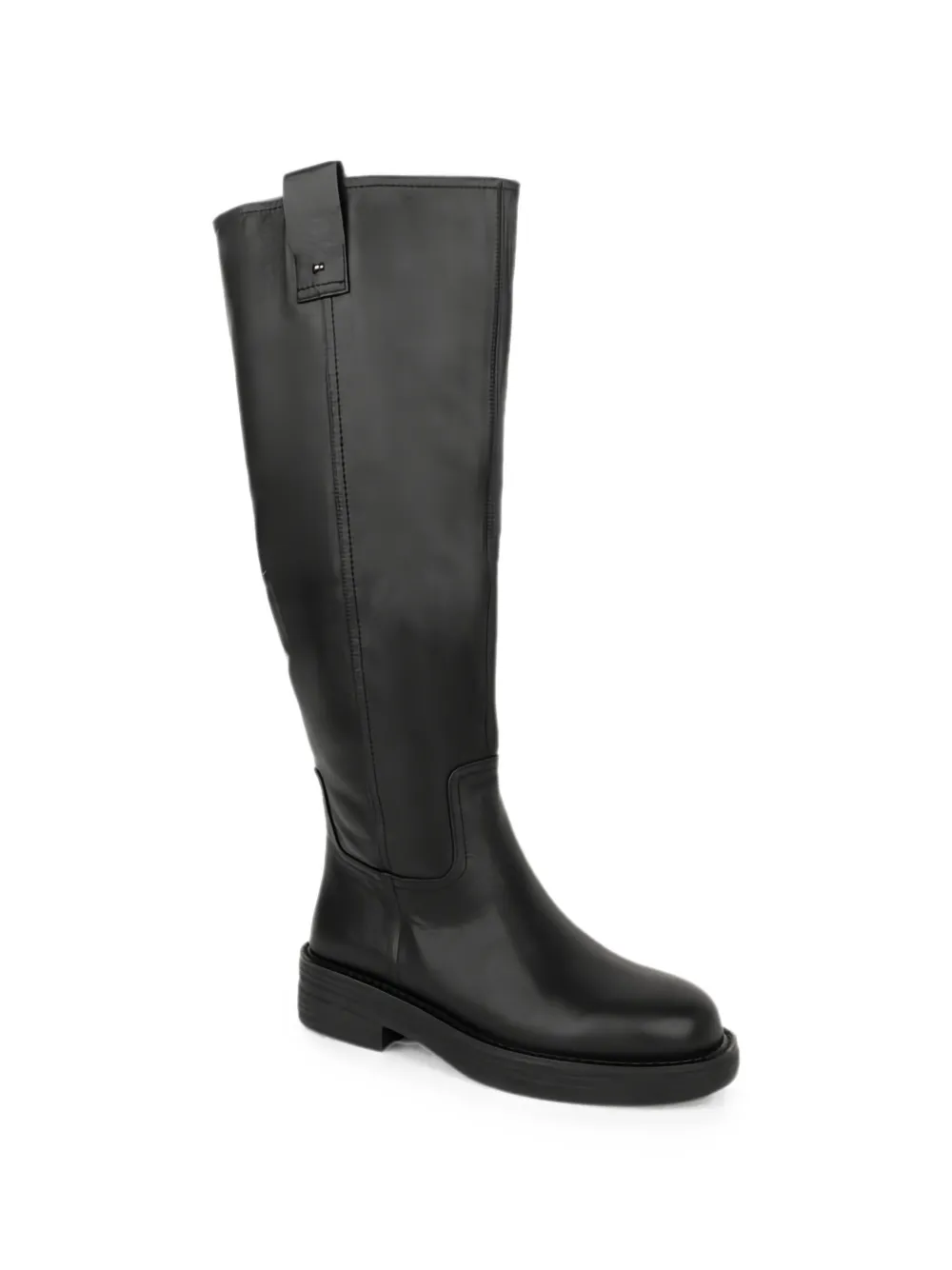 LINDA BAUMANN leather knee-high boots Zwart