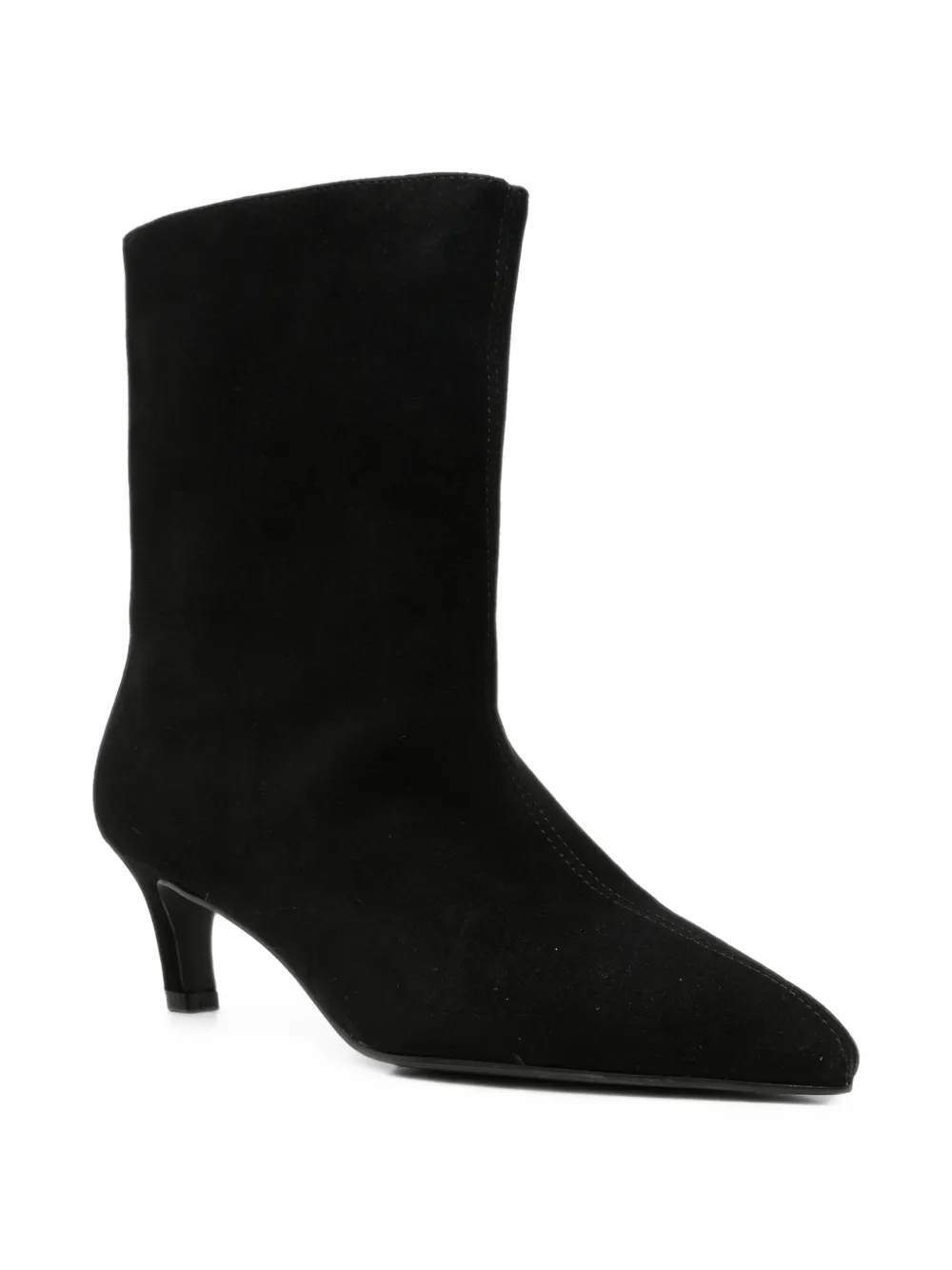 LINDA BAUMANN pointed-toe suede boots Zwart
