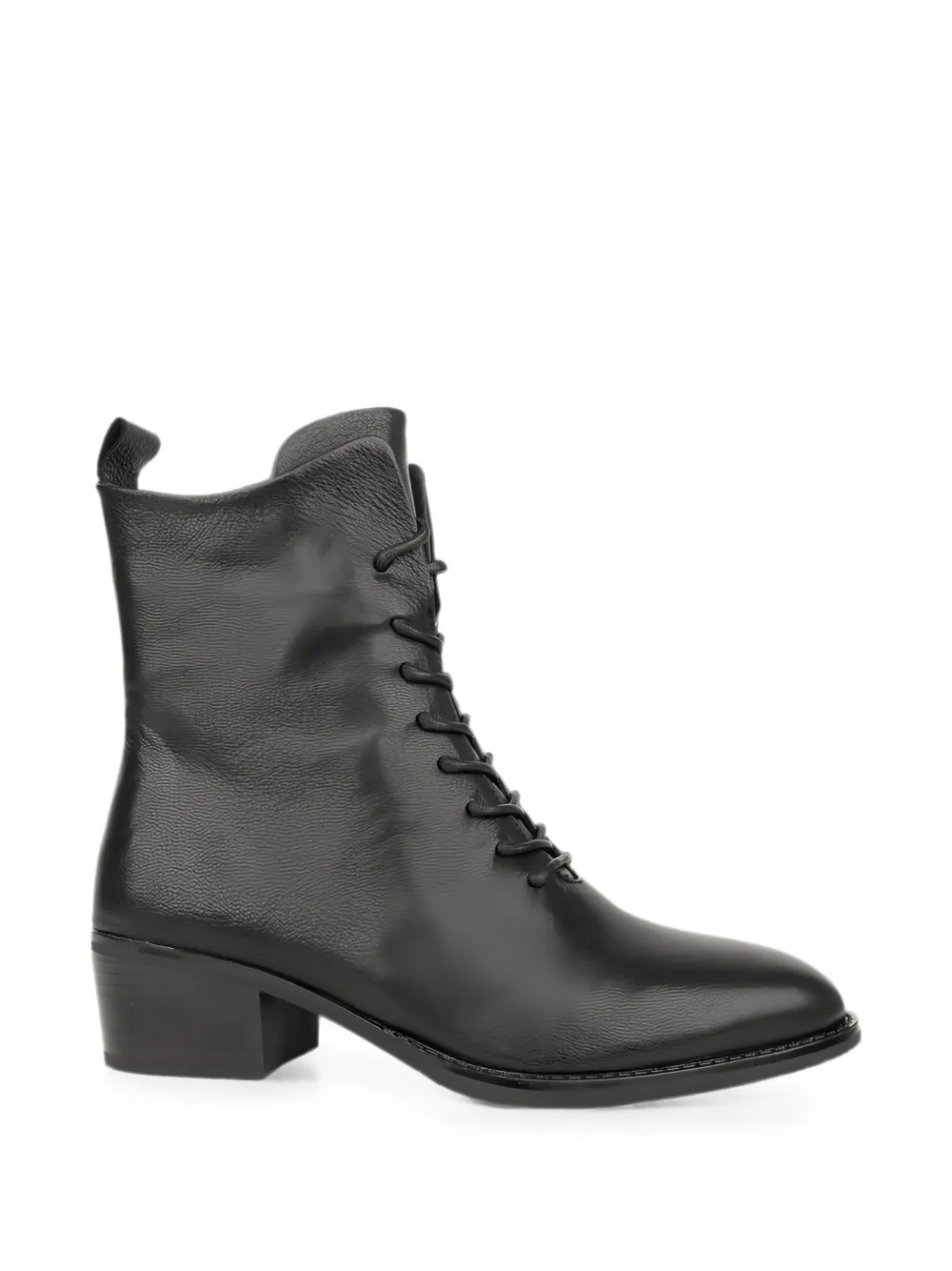 LINDA BAUMANN lace-up leather boots Zwart