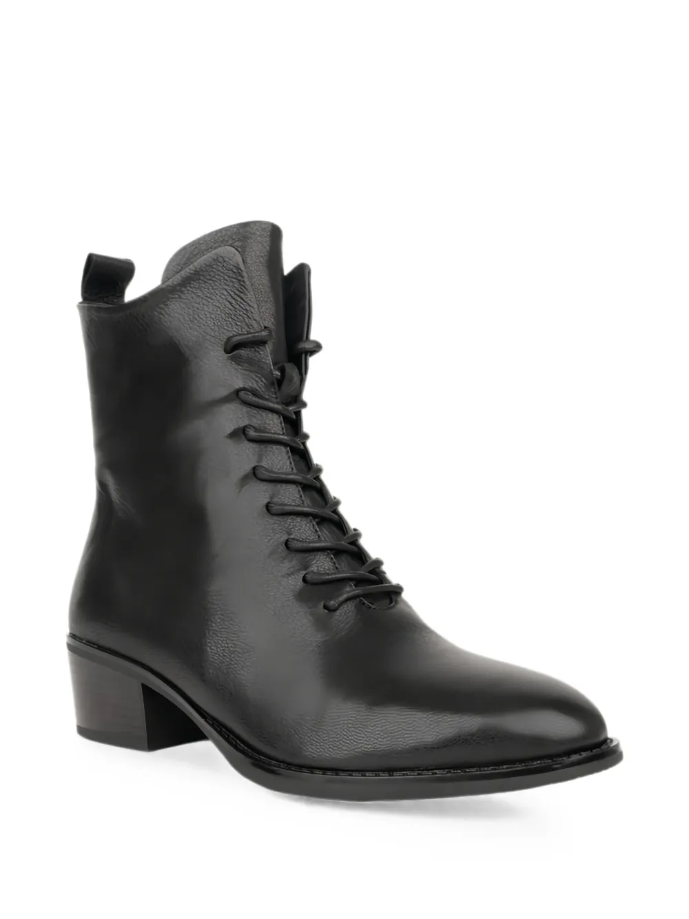 LINDA BAUMANN lace-up leather boots Zwart