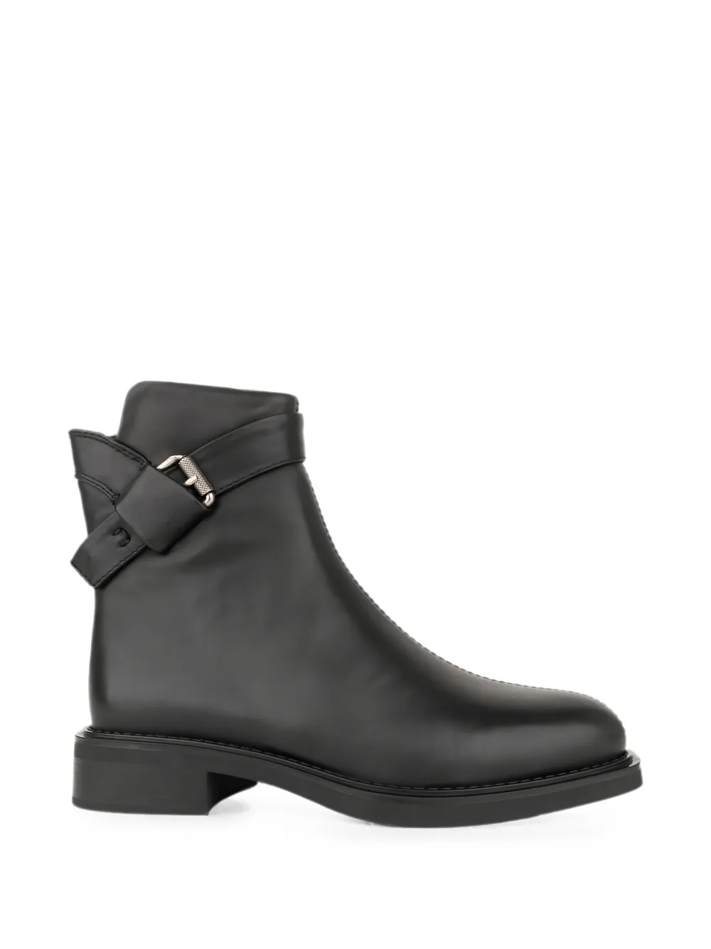 LINDA BAUMANN buckle-strap leather ankle boots Zwart