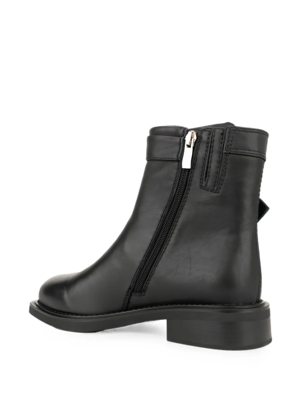 LINDA BAUMANN buckle-strap leather ankle boots Zwart
