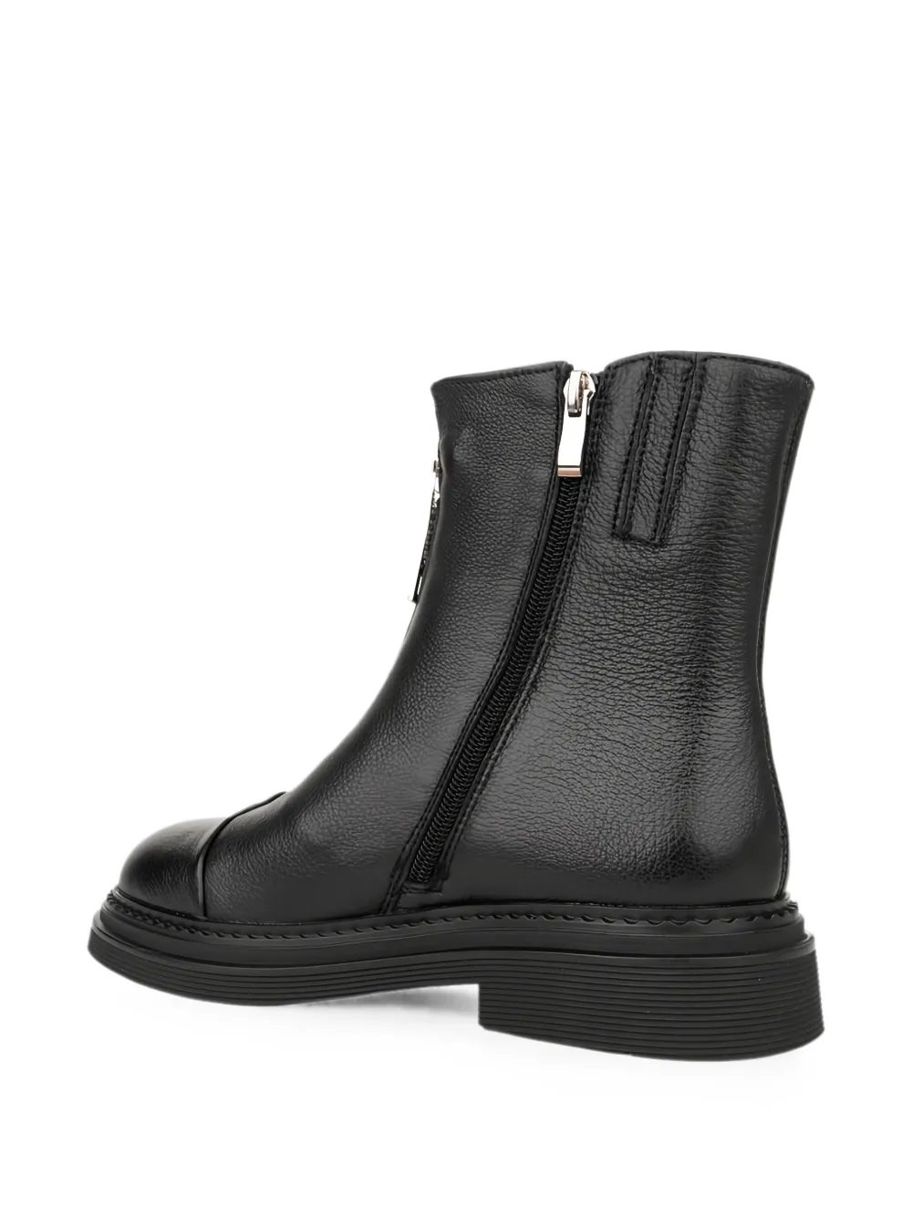 LINDA BAUMANN front-zip ankle boots Zwart