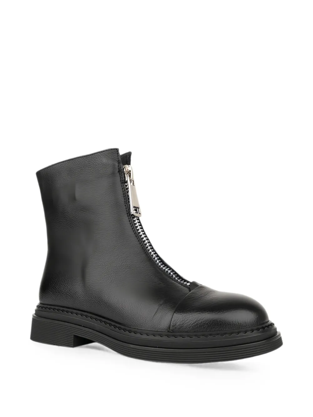 LINDA BAUMANN front-zip ankle boots Zwart