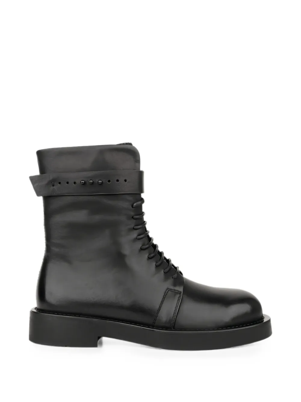 LINDA BAUMANN buckled lace-up ankle boots Zwart