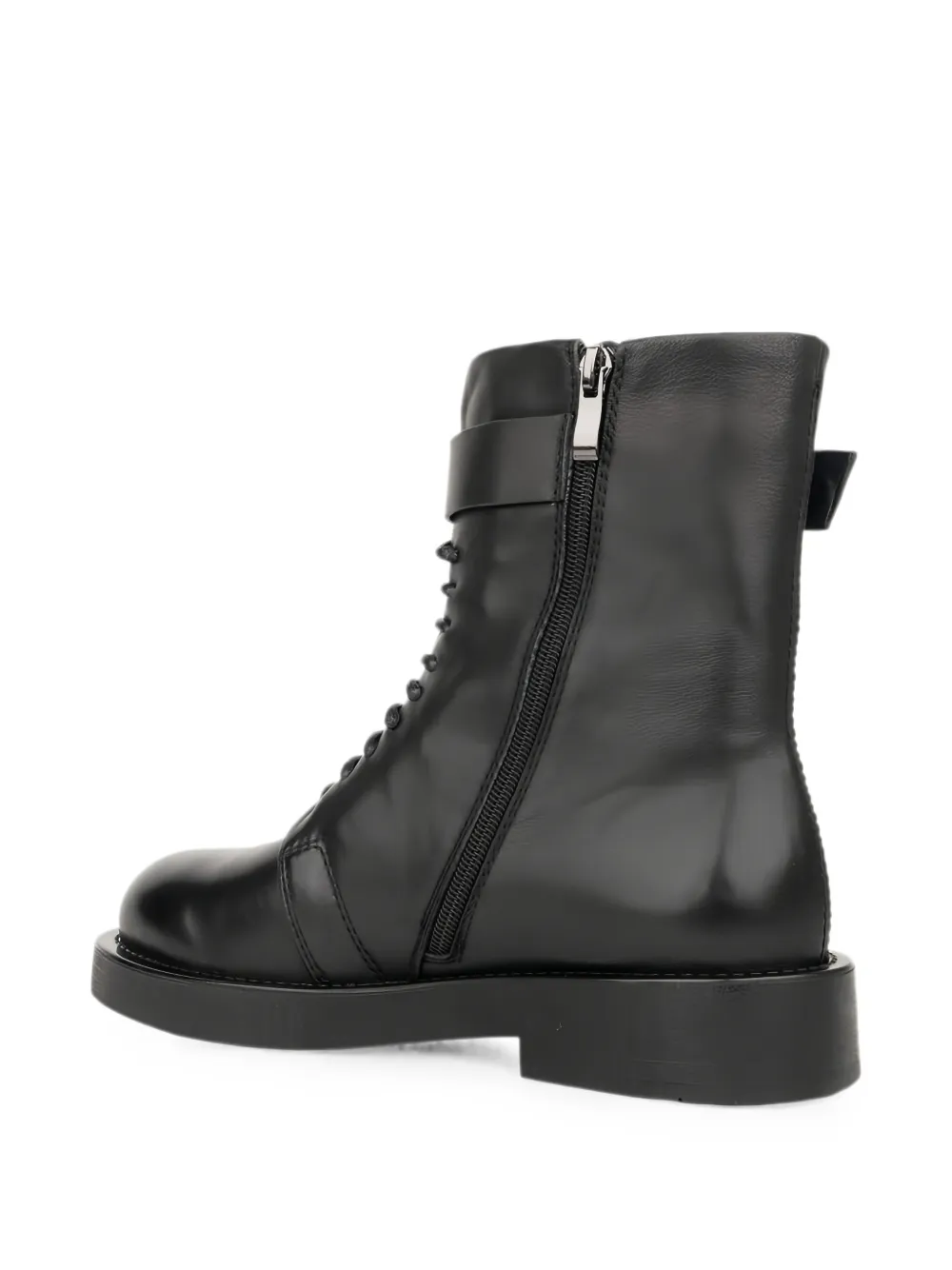 LINDA BAUMANN buckled lace-up ankle boots Zwart